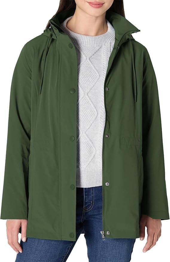 Green Hooded Rain Jacket